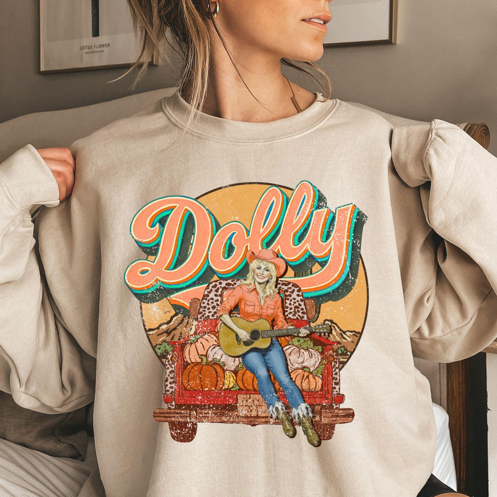 Retro Dolly Shirt – Western Cowgirl Fall Graphic Tee, Pumpkin Patch T-Shirt, Country Music Top, sku4 10