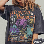 Retro Haunted Mansion Shirt, Madam Leota Hitchhiking Ghosts Tee, Disney Spooky Season, Gothic Halloween Family Trip, Foolish Mortals Tee