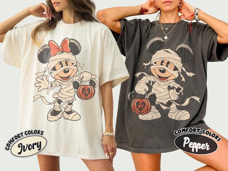 Retro Mickey and Minnie Mummy Shirt, Not So Scary Halloween Party 2026 Tee, Disneyland Family Matching Trip, Disney Halloween Group Shirt