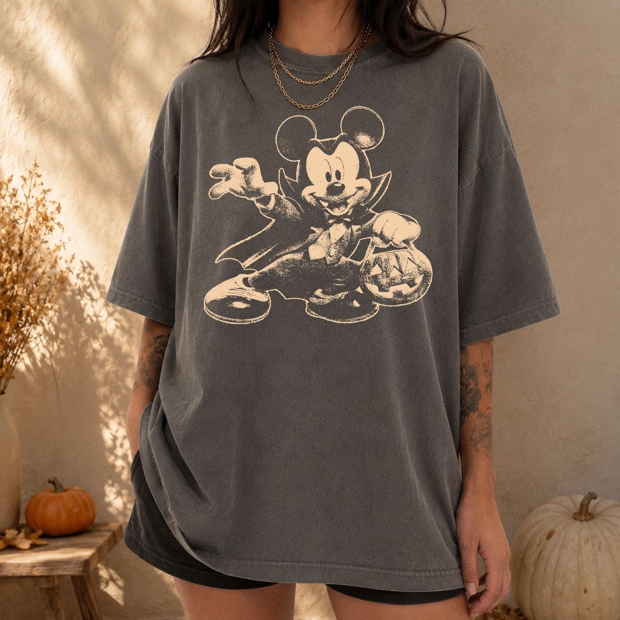 Disney Halloween Mouse Shirt, Vampire Mickey Tee, Spooky Pumpkin Trick or Treat Shirt, Halloween Party Tee, Spooky Season Disney Fall Shirt