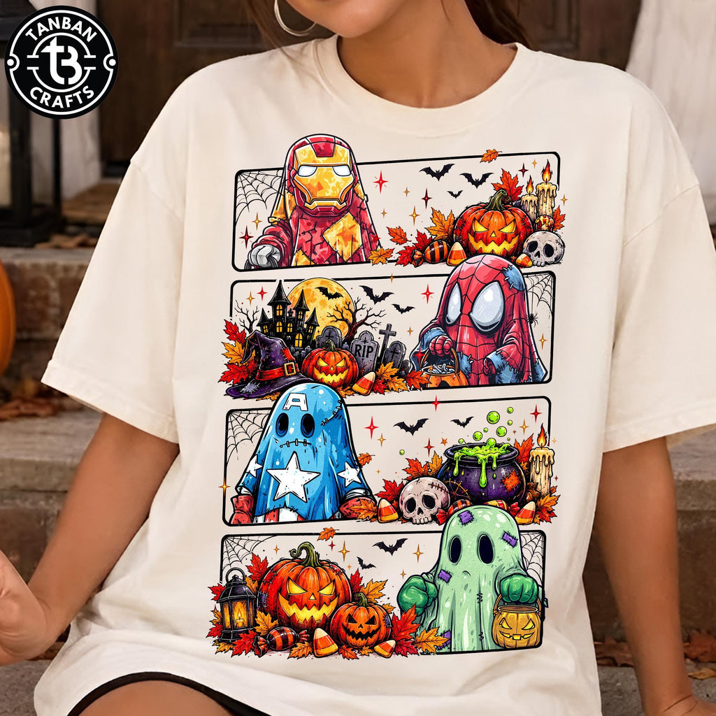 Halloween Superhero Skeleton Shirt, Boy Skeleton Retro Checker Tee, Kids Spooky Season, Candy Hunter Pumpkin, Toddler Boy Halloween Graphic