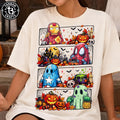 Halloween Superhero Skeleton Shirt, Boy Skeleton Retro Checker Tee, Kids Spooky Season, Candy Hunter Pumpkin, Toddler Boy Halloween Graphic