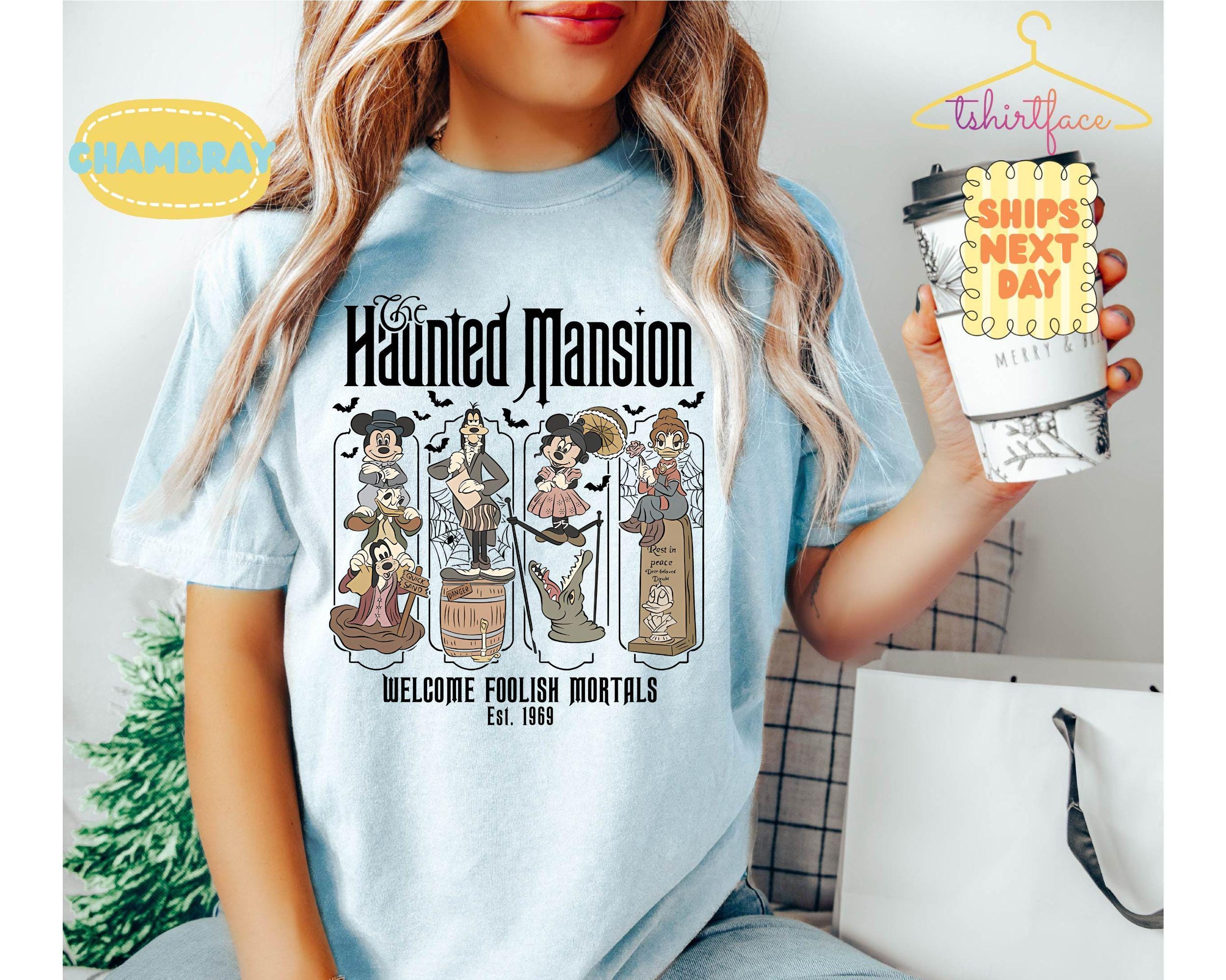 Haunted Mansion Mickey & Friends Shirt, Welcome Foolish Mortals Tee, Disney Halloween Family Trip, Not So Scary Party, Matching 2026 Shirt 10