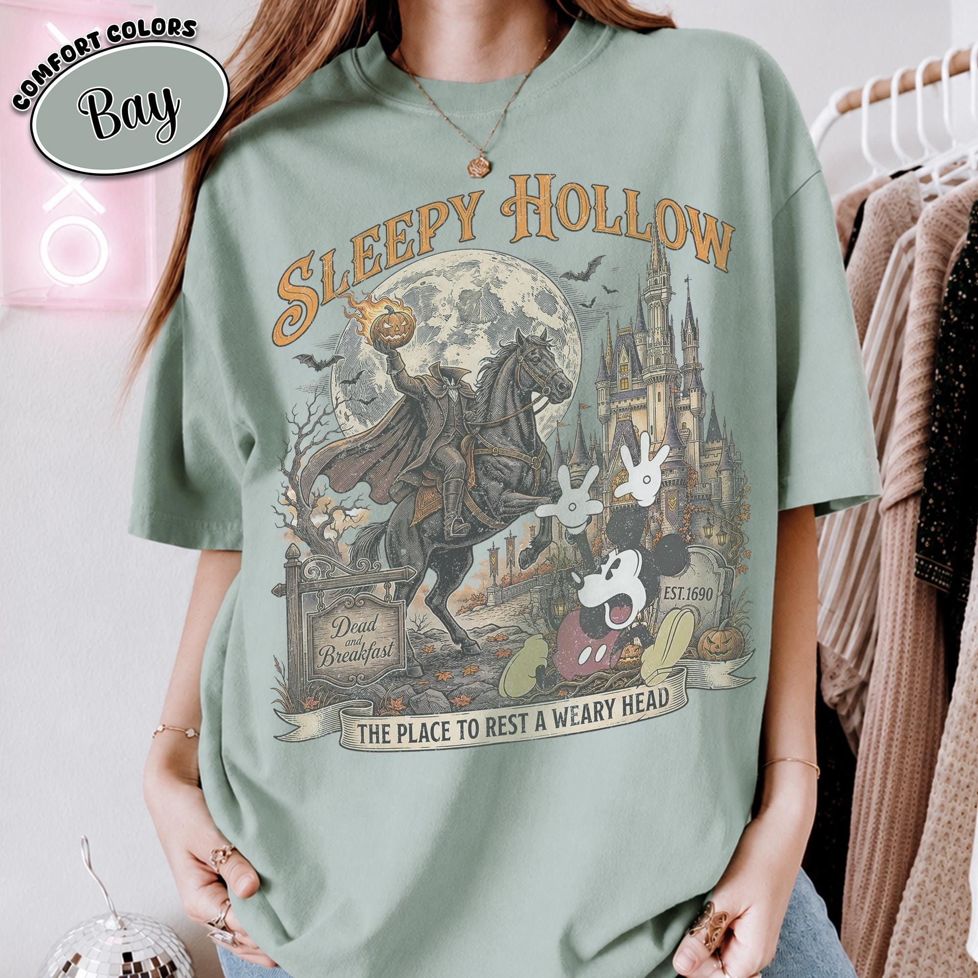 Retro Headless Horseman Mickey Halloween Shirt, Disney Not So Scary Party Tee, Sleepy Hollow, Disneyland Spooky 2026, Matching Family Trip 10