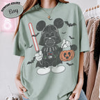 Retro Disney Mickey Star Wars Halloween Shirt, Darth Vader Pumpkin Tee, Galaxy's Edge Spooky Season, Family Matching Disneyland Trip 2026 10