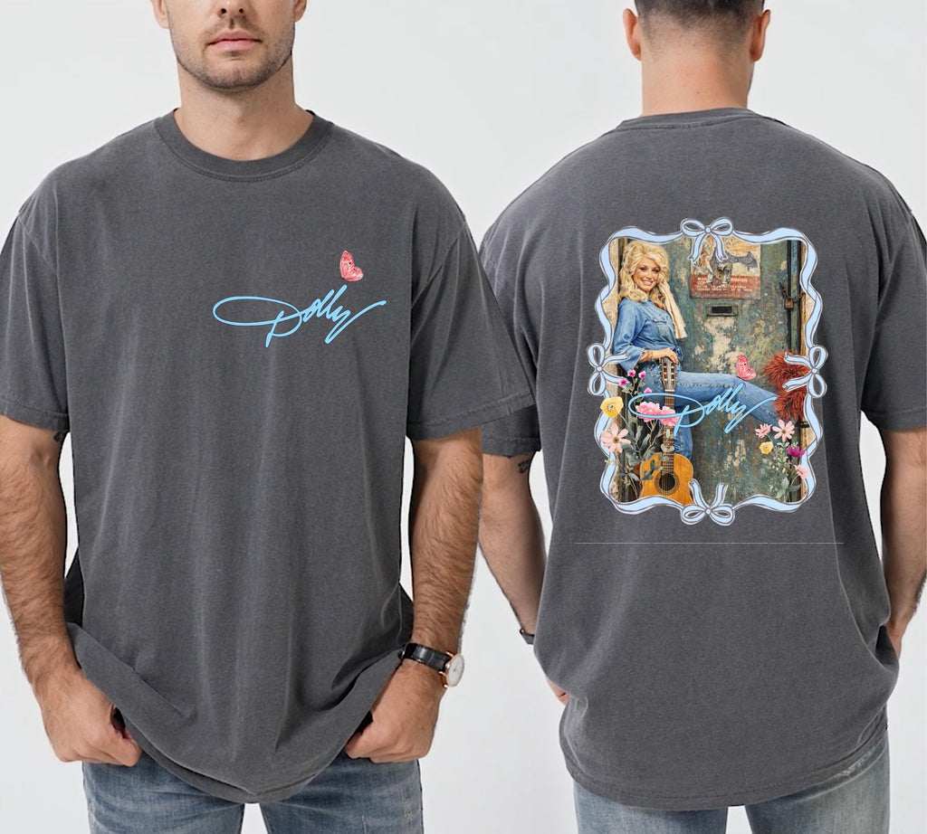 Dolly Parton Shirt, Country Music Graphic Tee, Front and Back Print, Retro Nashville Western T-Shirt, Gift for Country Music Fans 10
