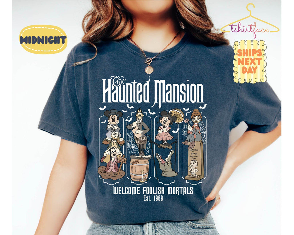 Haunted Mansion Mickey & Friends Shirt, Welcome Foolish Mortals Tee, Disney Halloween Family Trip, Not So Scary Party, Matching 2026 Shirt 11