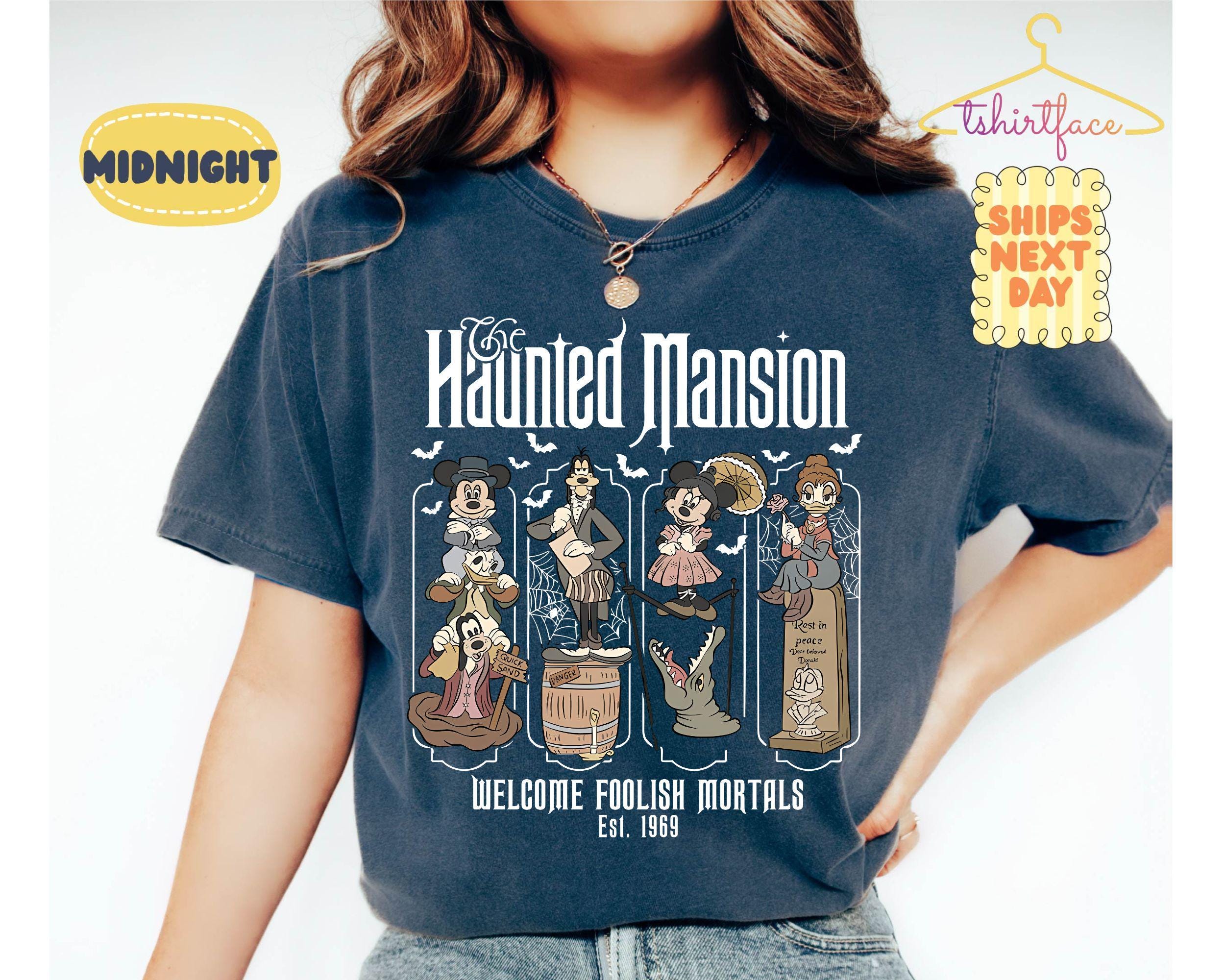 Haunted Mansion Mickey & Friends Shirt, Welcome Foolish Mortals Tee, Disney Halloween Family Trip, Not So Scary Party, Matching 2026 Shirt 11