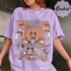 Disney Halloween Pumpkin Shirt, Mickey and Friends Trick or Treat Tee, Vintage Spooky Season, Family Matching Vacation, Disneyland 2026 11
