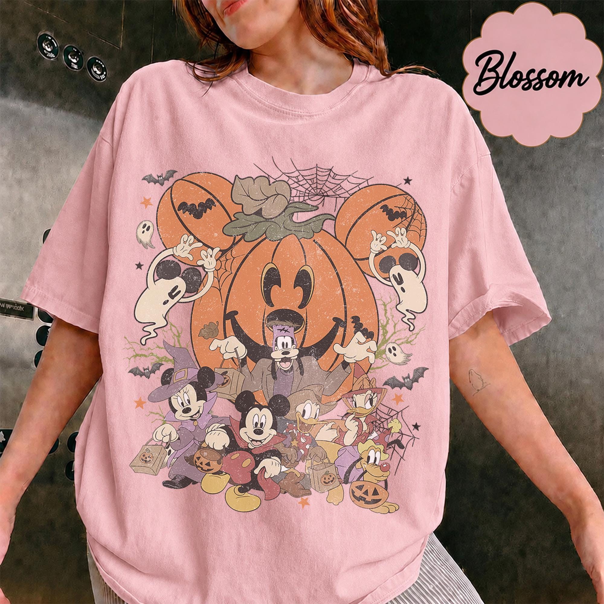 Disney Halloween Pumpkin Shirt, Mickey and Friends Trick or Treat Tee, Vintage Spooky Season, Family Matching Vacation, Disneyland 2026 12