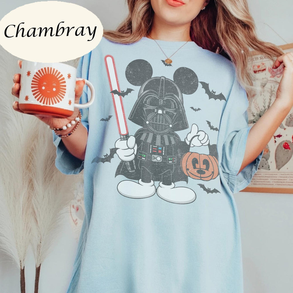 Retro Disney Mickey Star Wars Halloween Shirt, Darth Vader Pumpkin Tee, Galaxy's Edge Spooky Season, Family Matching Disneyland Trip 2026 12