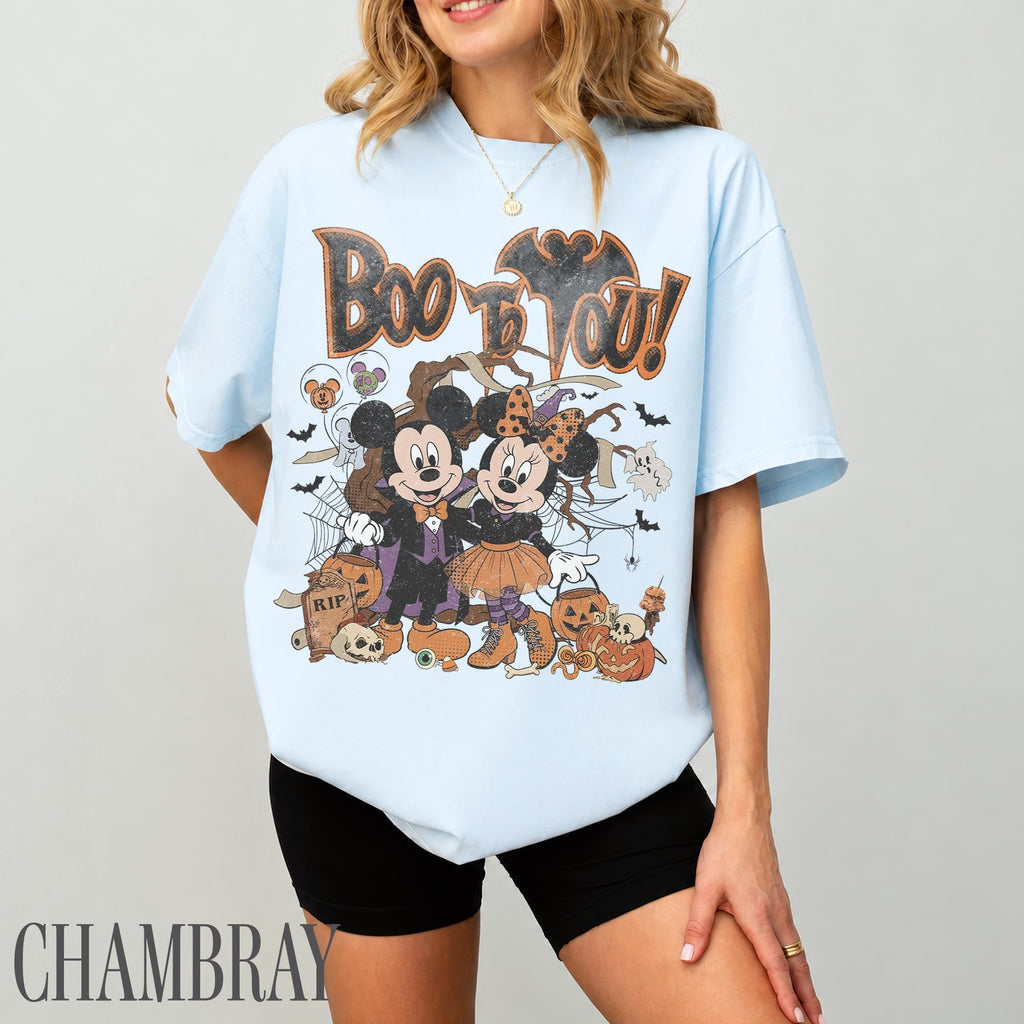 Retro Mickey Minnie Halloween Shirt, Boo To You Tee, Disney Not So Scary Party, Spooky Season Disneyland Trip, Halloween Couple Gift 2026 13