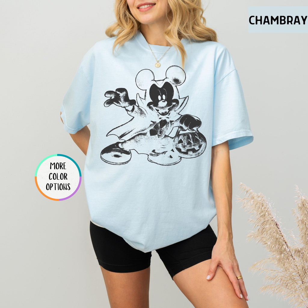 Disney Halloween Mouse Shirt, Vampire Mickey Tee, Spooky Pumpkin Trick or Treat Shirt, Halloween Party Tee, Spooky Season Disney Fall Shirt 13