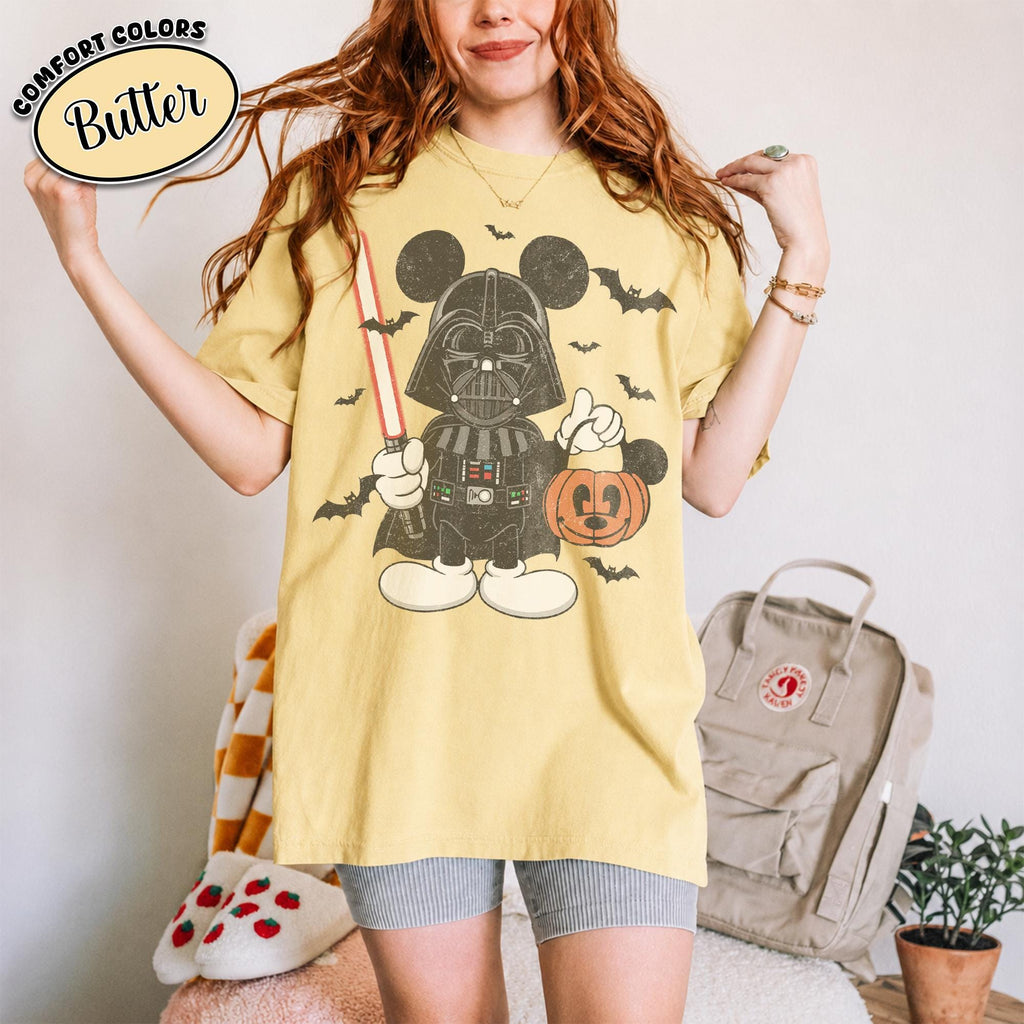Retro Disney Mickey Star Wars Halloween Shirt, Darth Vader Pumpkin Tee, Galaxy's Edge Spooky Season, Family Matching Disneyland Trip 2026 13