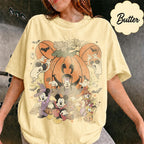 Disney Halloween Pumpkin Shirt, Mickey and Friends Trick or Treat Tee, Vintage Spooky Season, Family Matching Vacation, Disneyland 2026 14