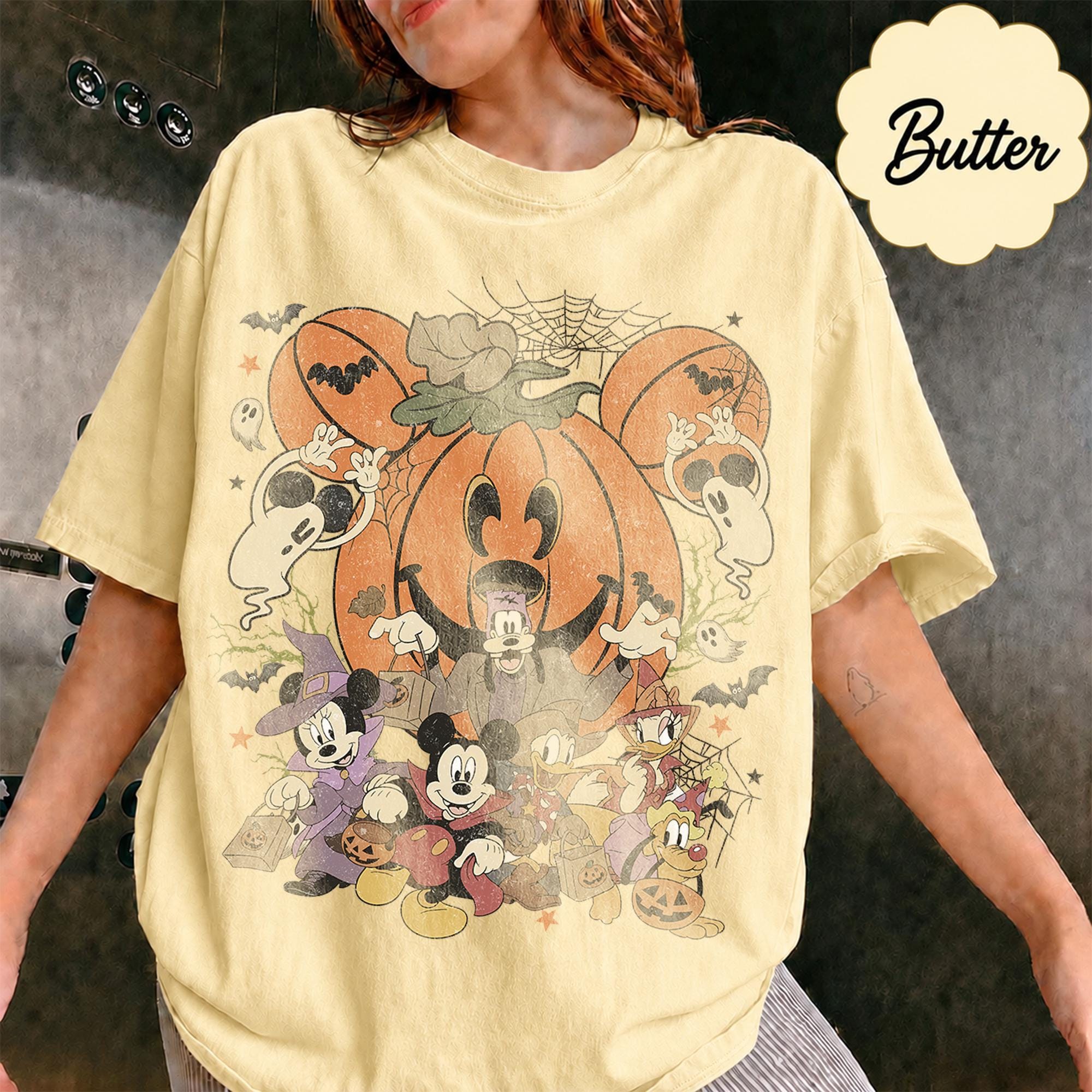Disney Halloween Pumpkin Shirt, Mickey and Friends Trick or Treat Tee, Vintage Spooky Season, Family Matching Vacation, Disneyland 2026 14