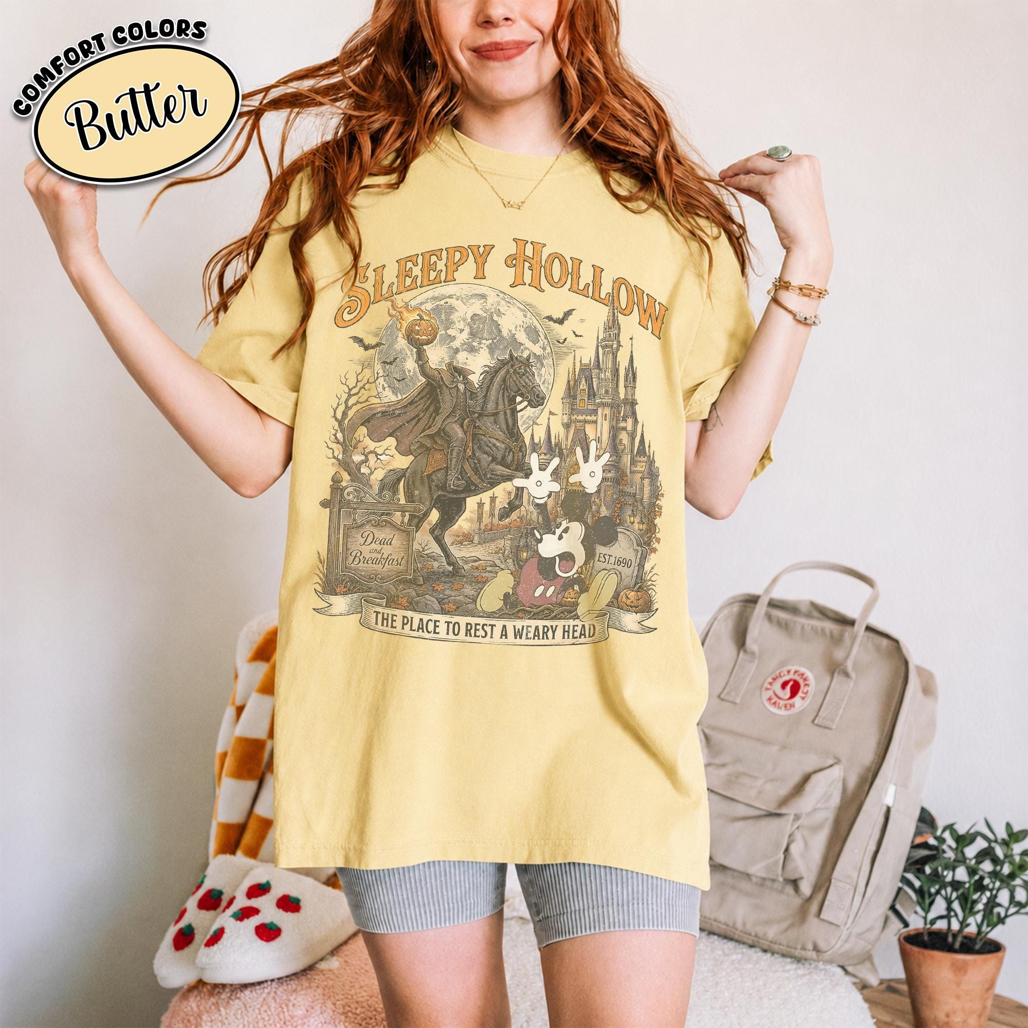 Retro Headless Horseman Mickey Halloween Shirt, Disney Not So Scary Party Tee, Sleepy Hollow, Disneyland Spooky 2026, Matching Family Trip 14