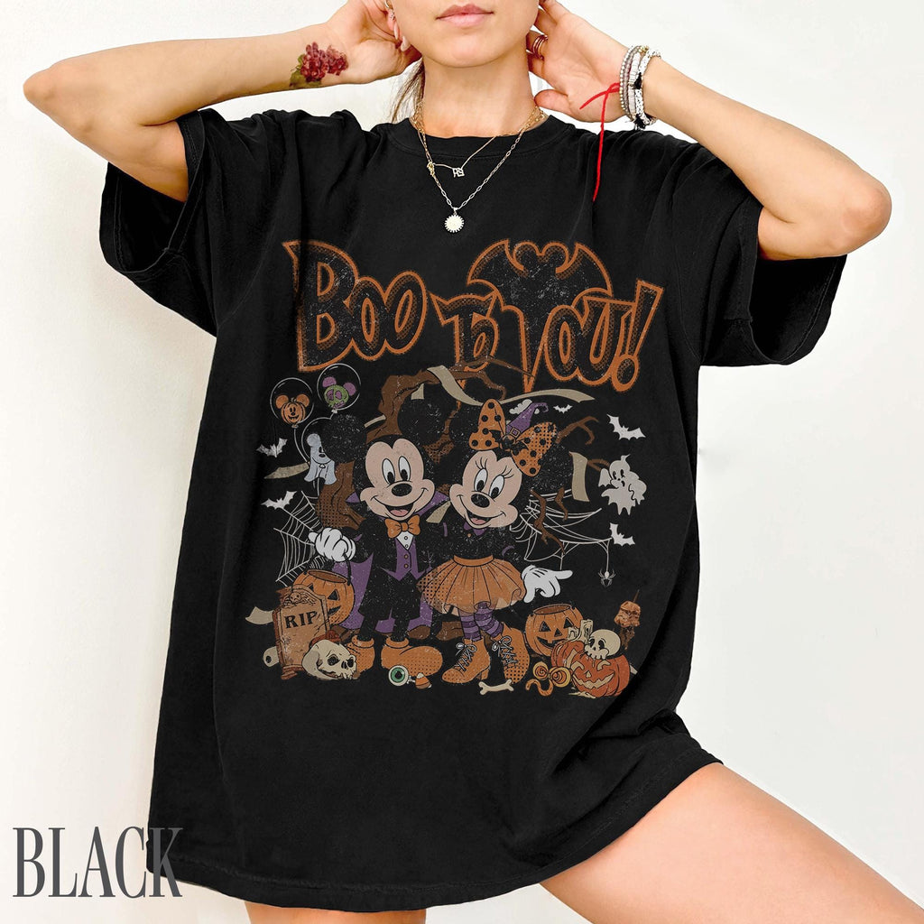 Retro Mickey Minnie Halloween Shirt, Boo To You Tee, Disney Not So Scary Party, Spooky Season Disneyland Trip, Halloween Couple Gift 2026 16