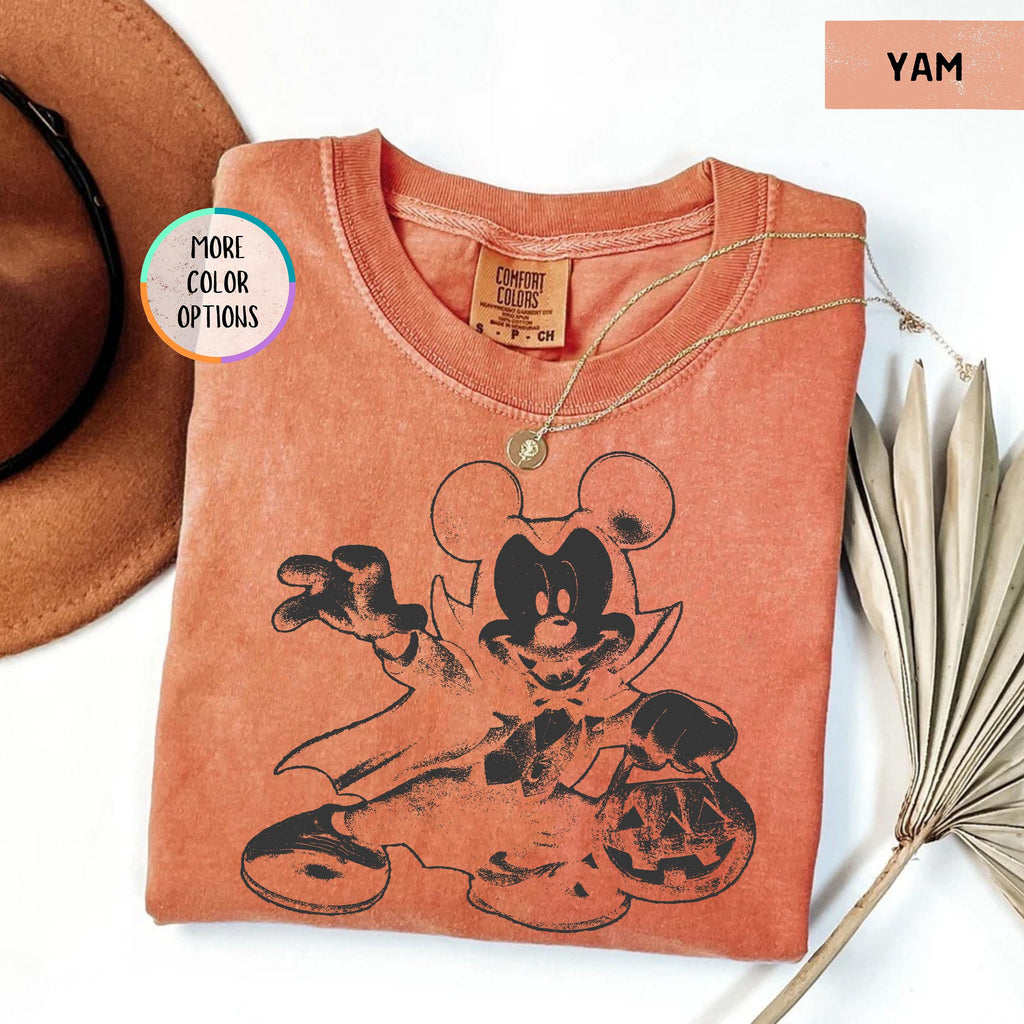 Disney Halloween Mouse Shirt, Vampire Mickey Tee, Spooky Pumpkin Trick or Treat Shirt, Halloween Party Tee, Spooky Season Disney Fall Shirt 16