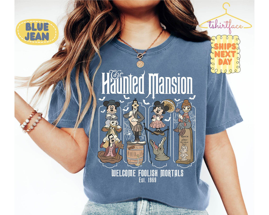 Haunted Mansion Mickey & Friends Shirt, Welcome Foolish Mortals Tee, Disney Halloween Family Trip, Not So Scary Party, Matching 2026 Shirt 2