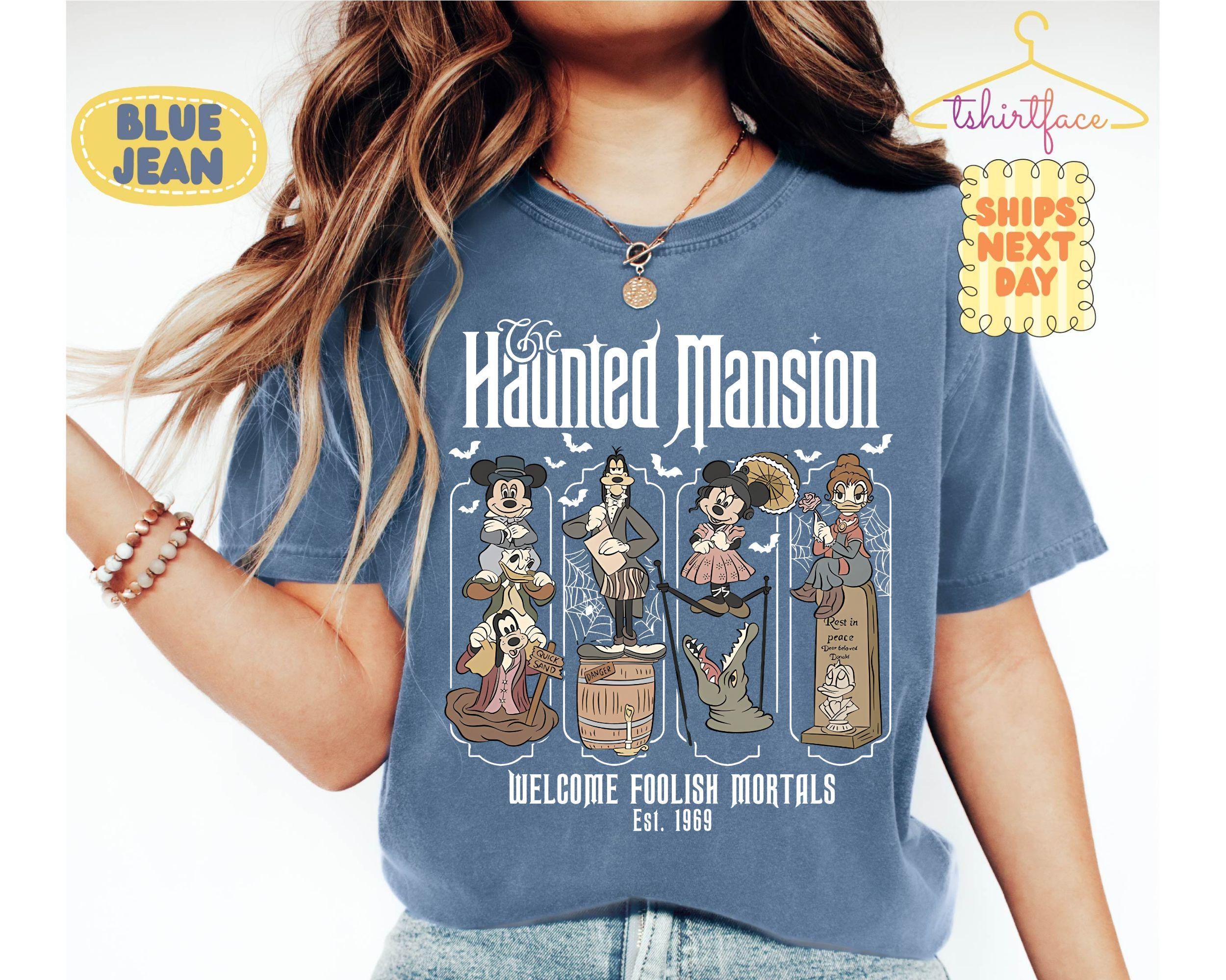 Haunted Mansion Mickey & Friends Shirt, Welcome Foolish Mortals Tee, Disney Halloween Family Trip, Not So Scary Party, Matching 2026 Shirt 2