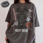 Retro Disney Mickey Star Wars Halloween Shirt, Darth Vader Pumpkin Tee, Galaxy's Edge Spooky Season, Family Matching Disneyland Trip 2026 2
