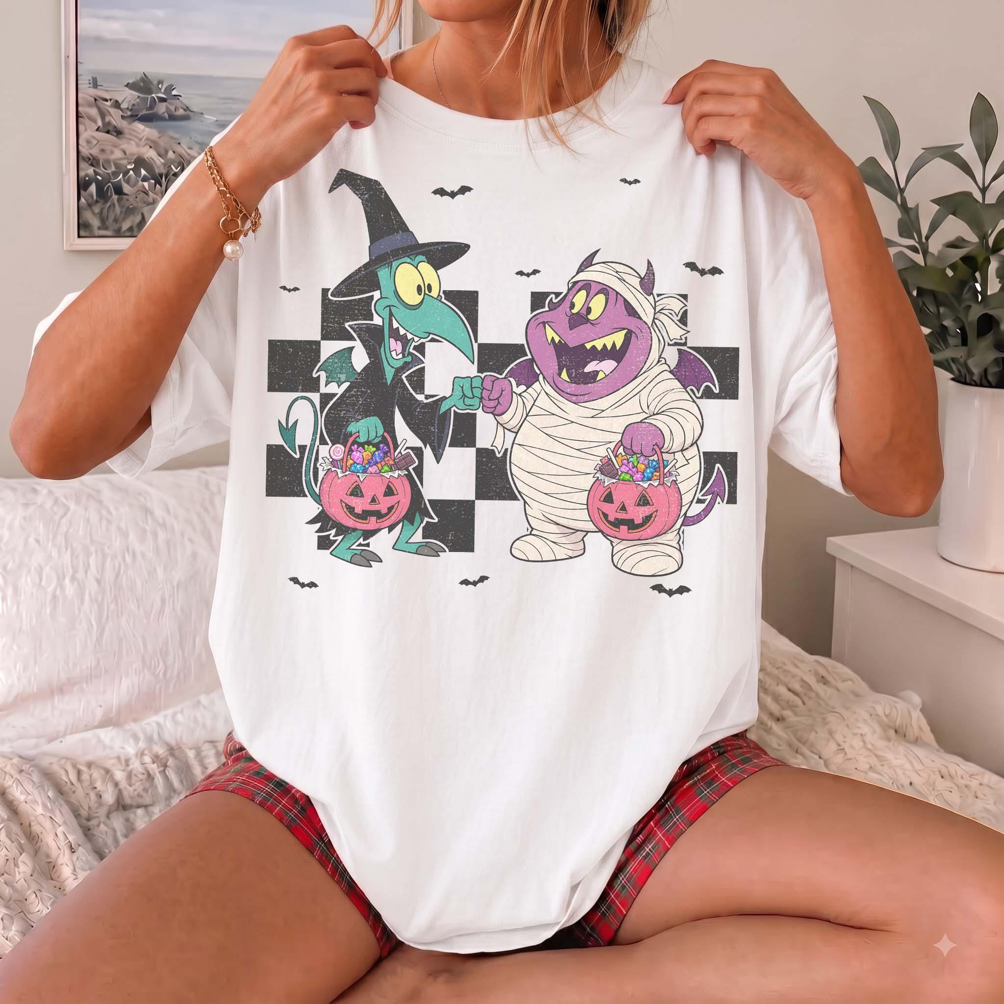 Vintage Disney Hercules Pain and Panic Halloween Shirt, Funny Mummy Tee, Checkered Spooky Season, Hercules Characters Halloween Costume Tee 2