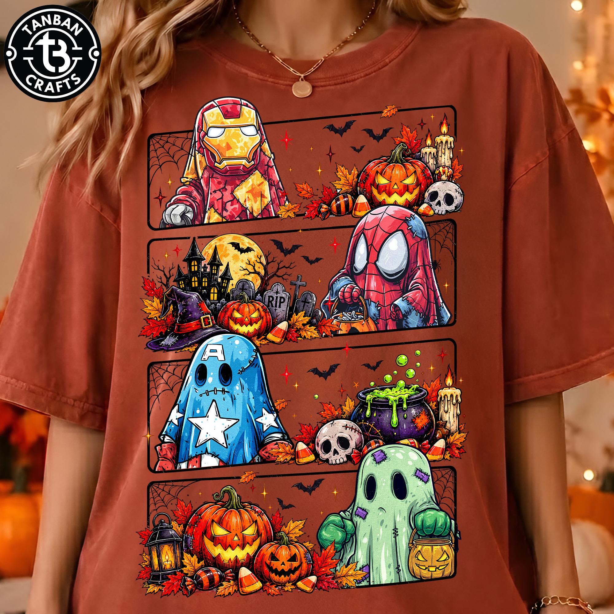 Halloween Superhero Skeleton Shirt, Boy Skeleton Retro Checker Tee, Kids Spooky Season, Candy Hunter Pumpkin, Toddler Boy Halloween Graphic 2