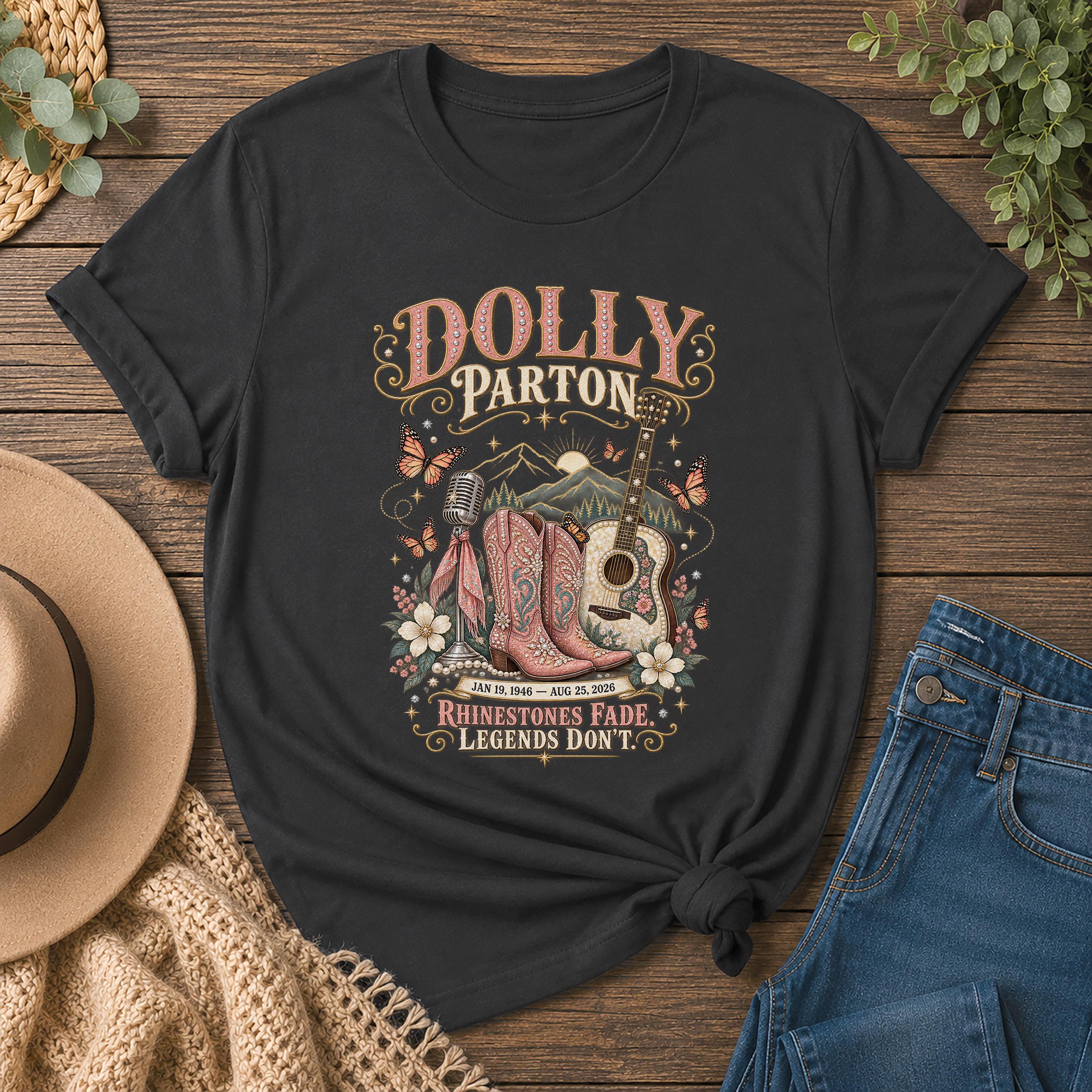 Dolly Parton Memorial T-Shirt, Rhinestone Cowgirl Country Music Tribute Tee, 1946–2026 2