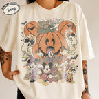 Disney Halloween Pumpkin Shirt, Mickey and Friends Trick or Treat Tee, Vintage Spooky Season, Family Matching Vacation, Disneyland 2026 3