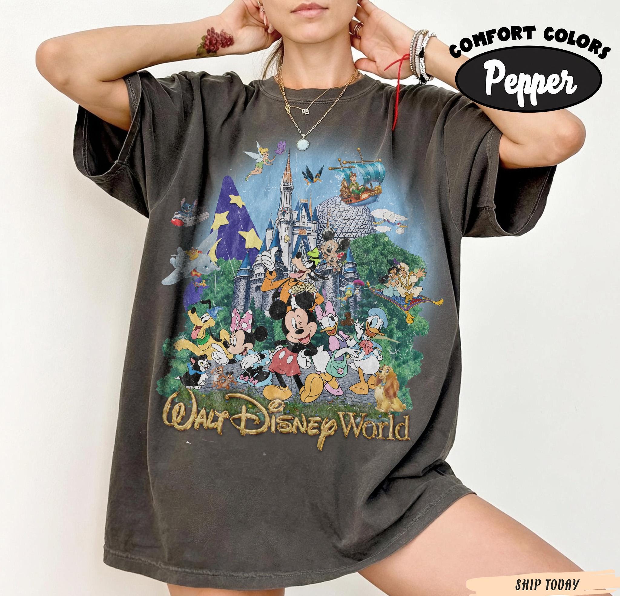Vintage 90s Walt Disney World Shirt, Retro Magic Kingdom Tee, Mickey and Friends, Disney Family Trip 2026, Matching Vacation Group Shirt 3
