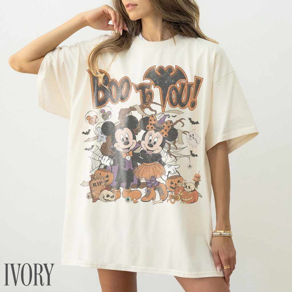Retro Mickey Minnie Halloween Shirt, Boo To You Tee, Disney Not So Scary Party, Spooky Season Disneyland Trip, Halloween Couple Gift 2026 3