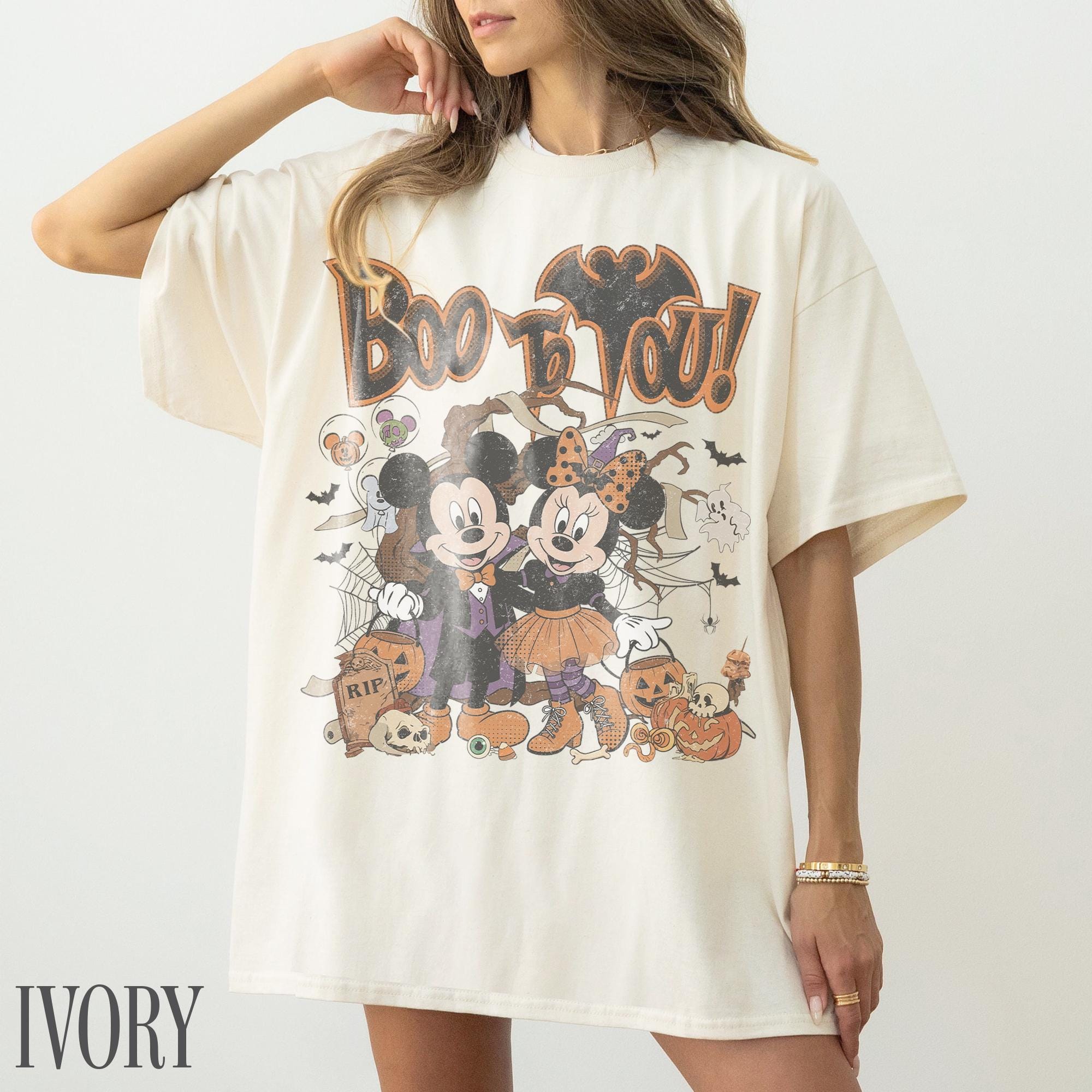 Retro Mickey Minnie Halloween Shirt, Boo To You Tee, Disney Not So Scary Party, Spooky Season Disneyland Trip, Halloween Couple Gift 2026 3
