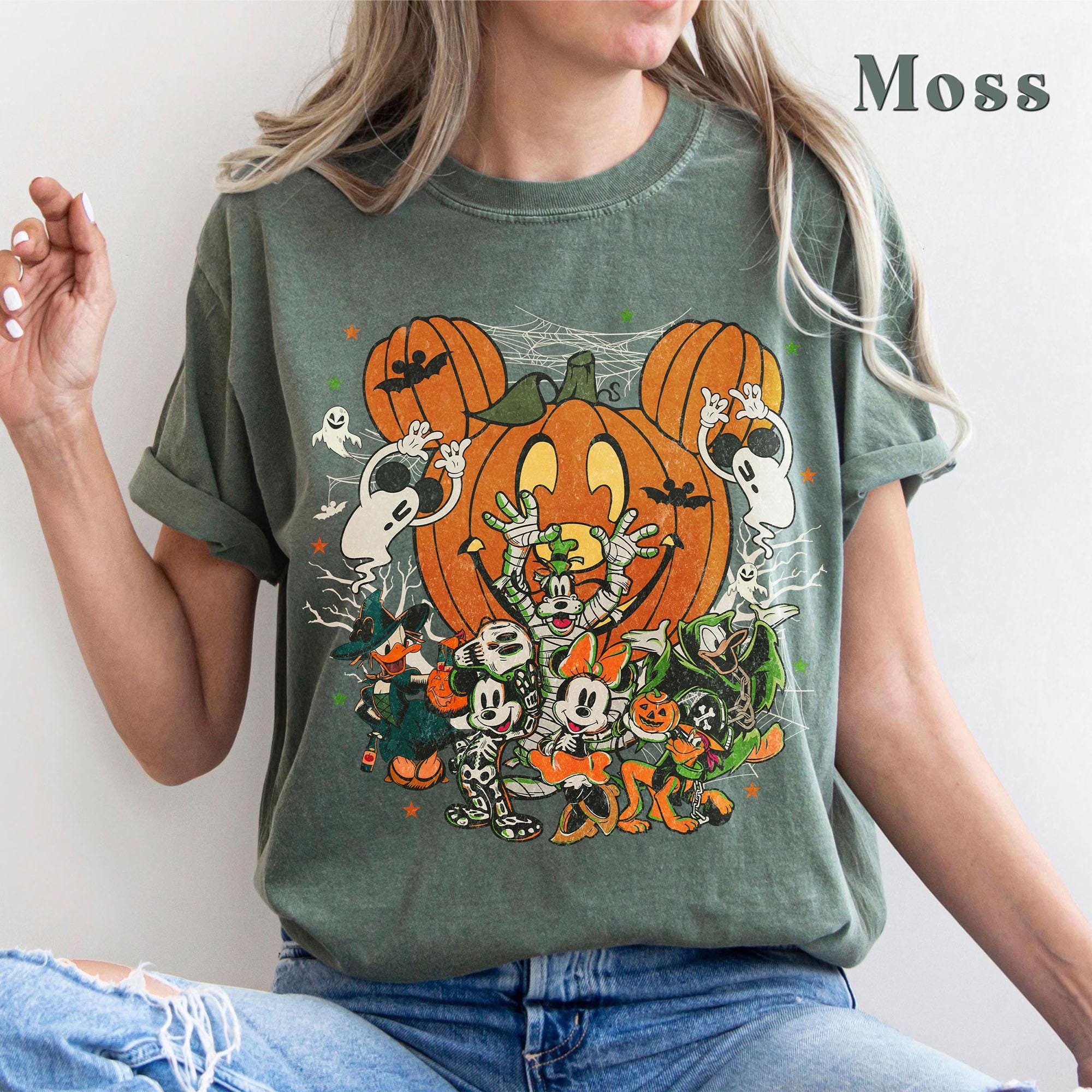 Vintage Disney Halloween Friends Shirt, Mickey Pumpkin Tee, Spooky Cartoon Halloween, Vintage Pumpkin Party, Disney Family Halloween Shirt 3