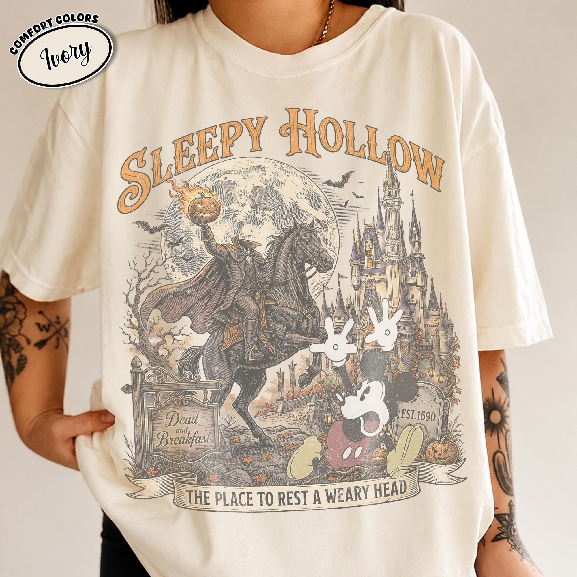 Retro Headless Horseman Mickey Halloween Shirt, Disney Not So Scary Party Tee, Sleepy Hollow, Disneyland Spooky 2026, Matching Family Trip 3