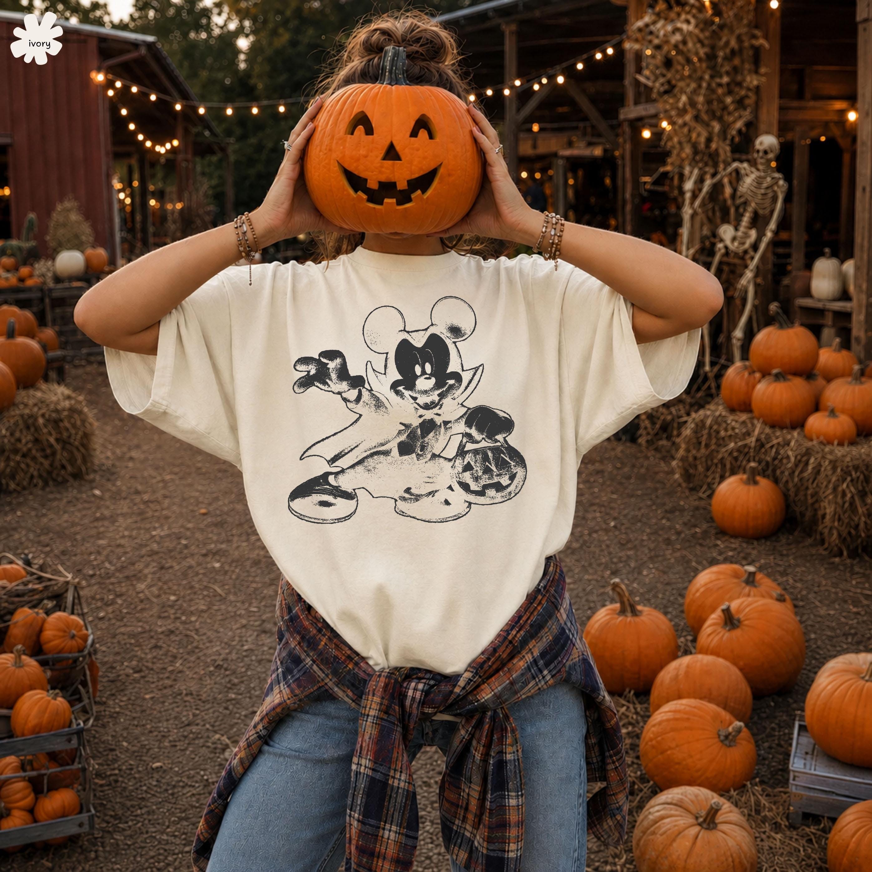 Disney Halloween Mouse Shirt, Vampire Mickey Tee, Spooky Pumpkin Trick or Treat Shirt, Halloween Party Tee, Spooky Season Disney Fall Shirt 3