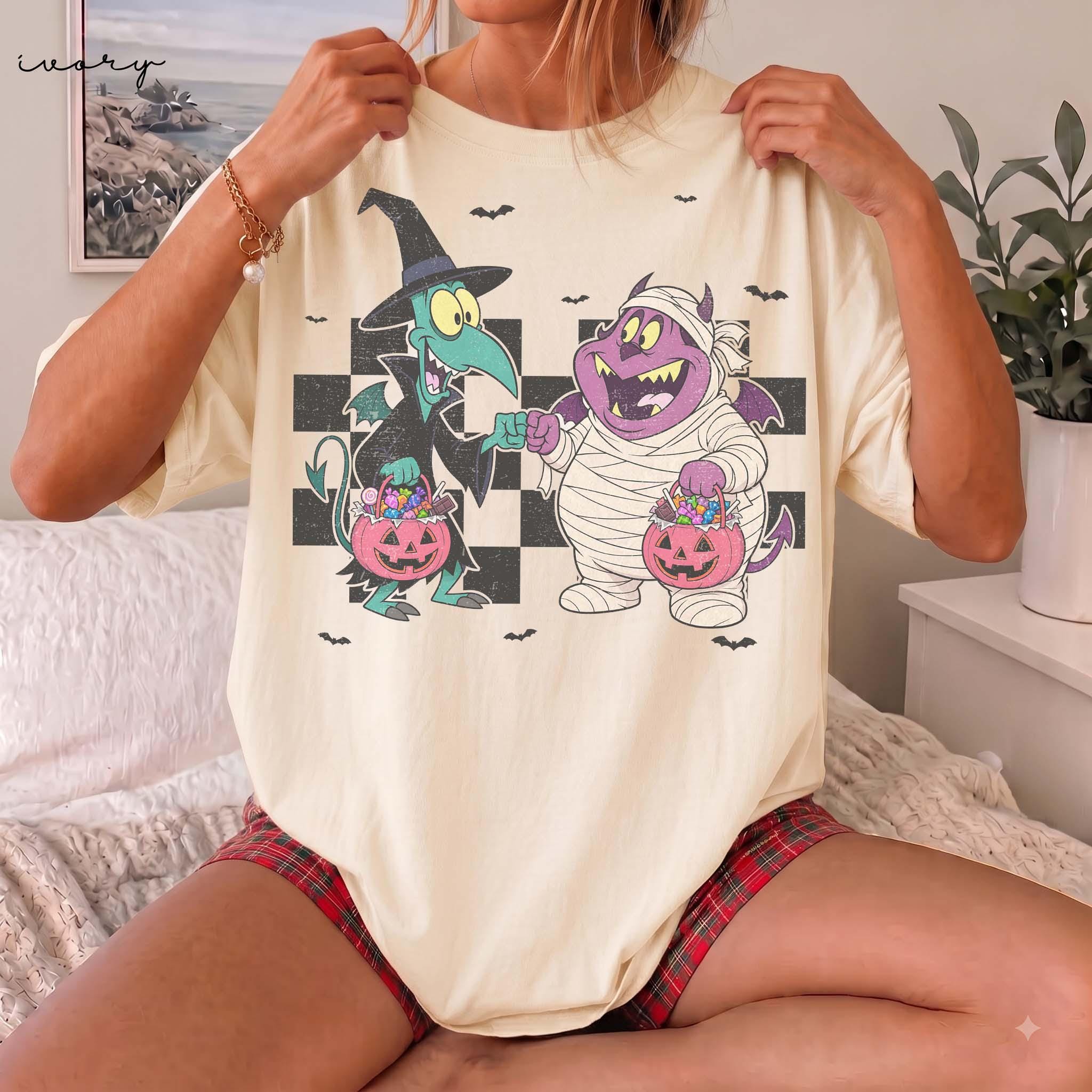 Vintage Disney Hercules Pain and Panic Halloween Shirt, Funny Mummy Tee, Checkered Spooky Season, Hercules Characters Halloween Costume Tee 3