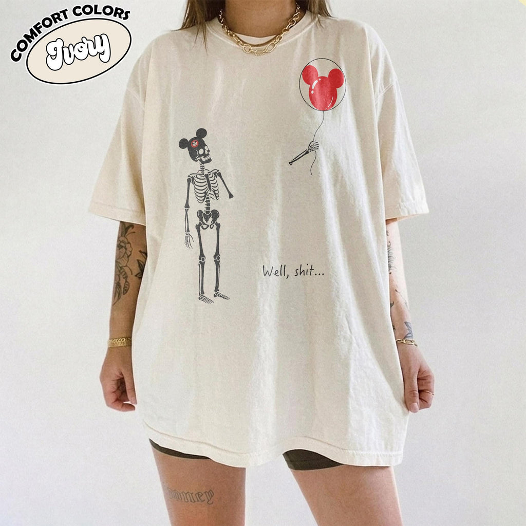 Funny Disney Skeleton Lost Balloon Shirt, Disneyland Family Tee, Disney World Gift, Halloween Humor, Gothic Skeleton Christmas Gift Shirt 3