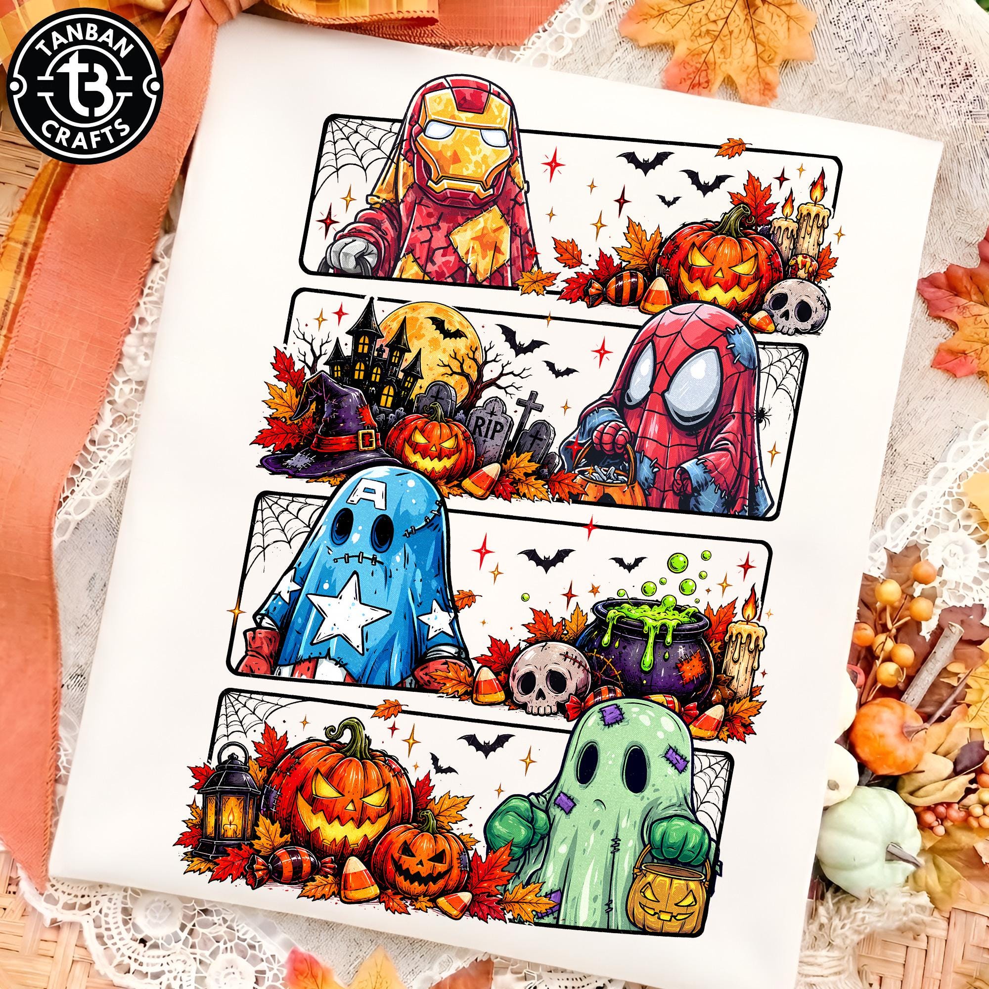Halloween Superhero Skeleton Shirt, Boy Skeleton Retro Checker Tee, Kids Spooky Season, Candy Hunter Pumpkin, Toddler Boy Halloween Graphic 3