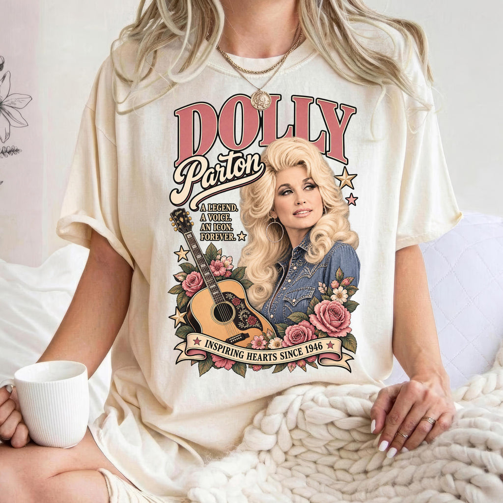 Vintage Dolly Parton Shirt, Country Music Graphic Tee, Nashville Western T-Shirt, 70s Retro Cowgirl Style, Concert Outfit, Music Fan Gift 3