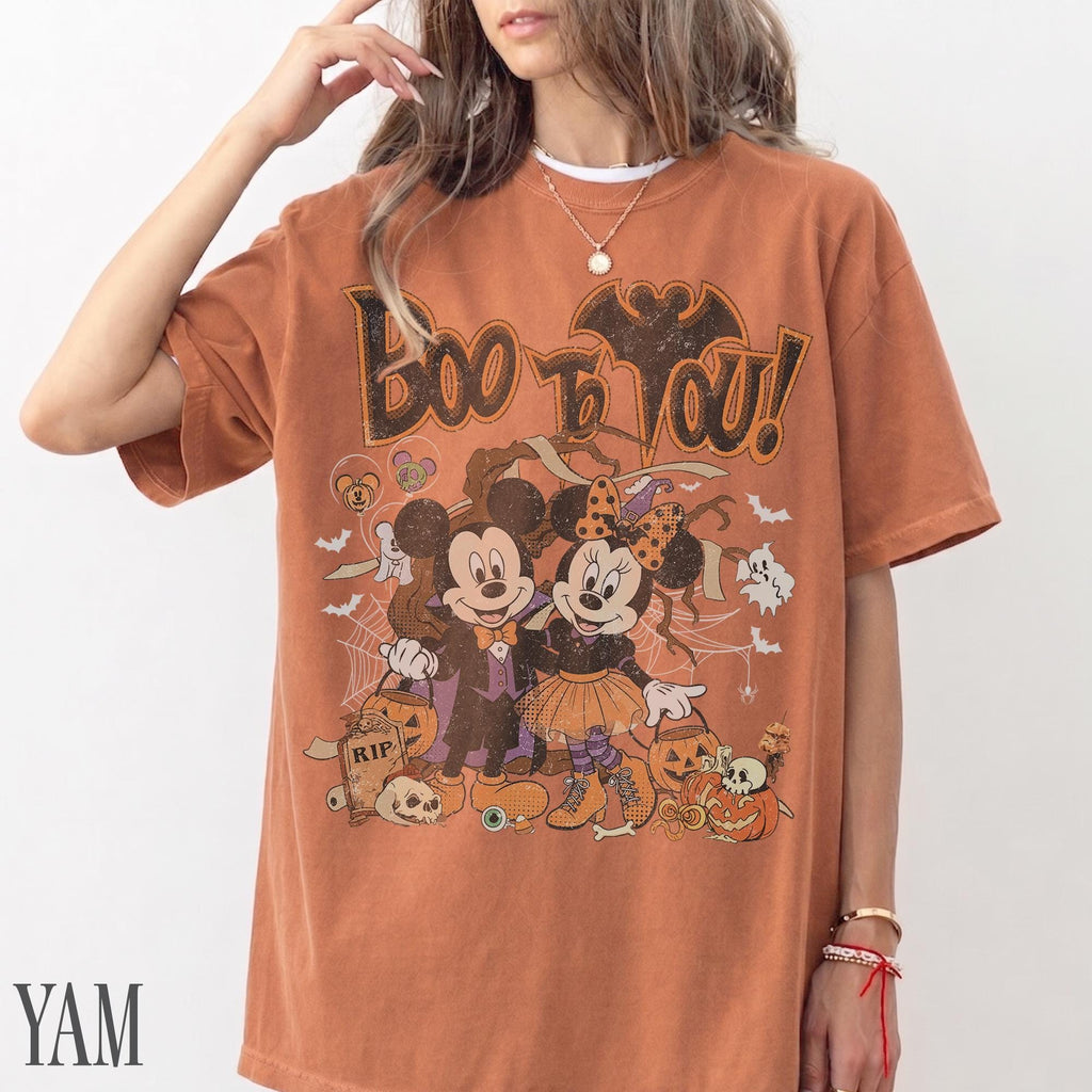 Retro Mickey Minnie Halloween Shirt, Boo To You Tee, Disney Not So Scary Party, Spooky Season Disneyland Trip, Halloween Couple Gift 2026 4