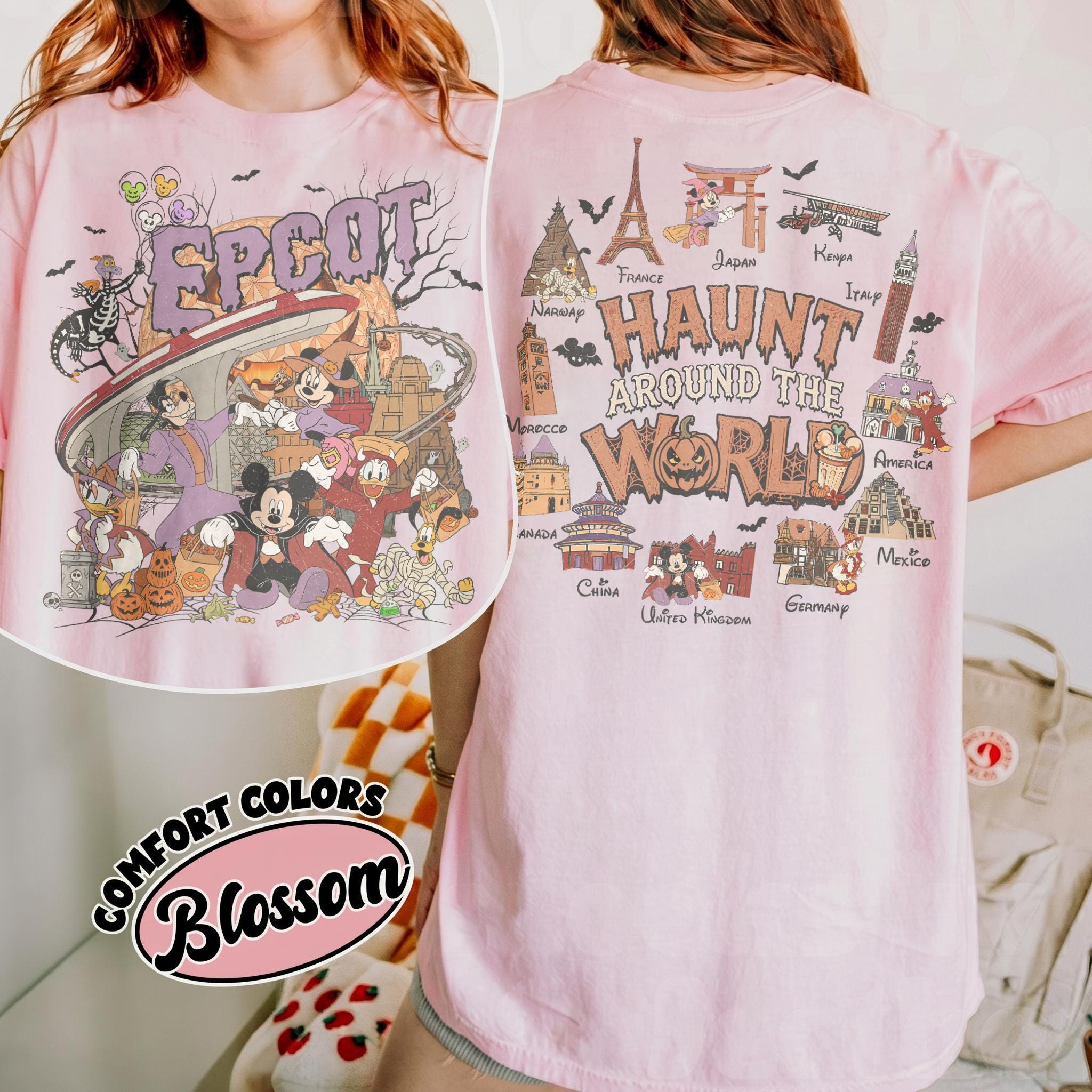 Disney EPCOT Halloween Shirt 2026, Figment Mickey and Friends Tee, World Showcase Haunt Around the World, Disney Travel Family Trip Shirt 4