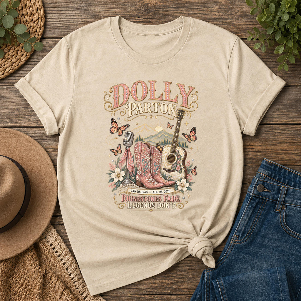 Dolly Parton Memorial T-Shirt, Rhinestone Cowgirl Country Music Tribute Tee, 1946–2026 4