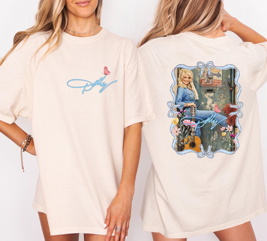 Dolly Parton Shirt, Country Music Graphic Tee, Front and Back Print, Retro Nashville Western T-Shirt, Gift for Country Music Fans 4