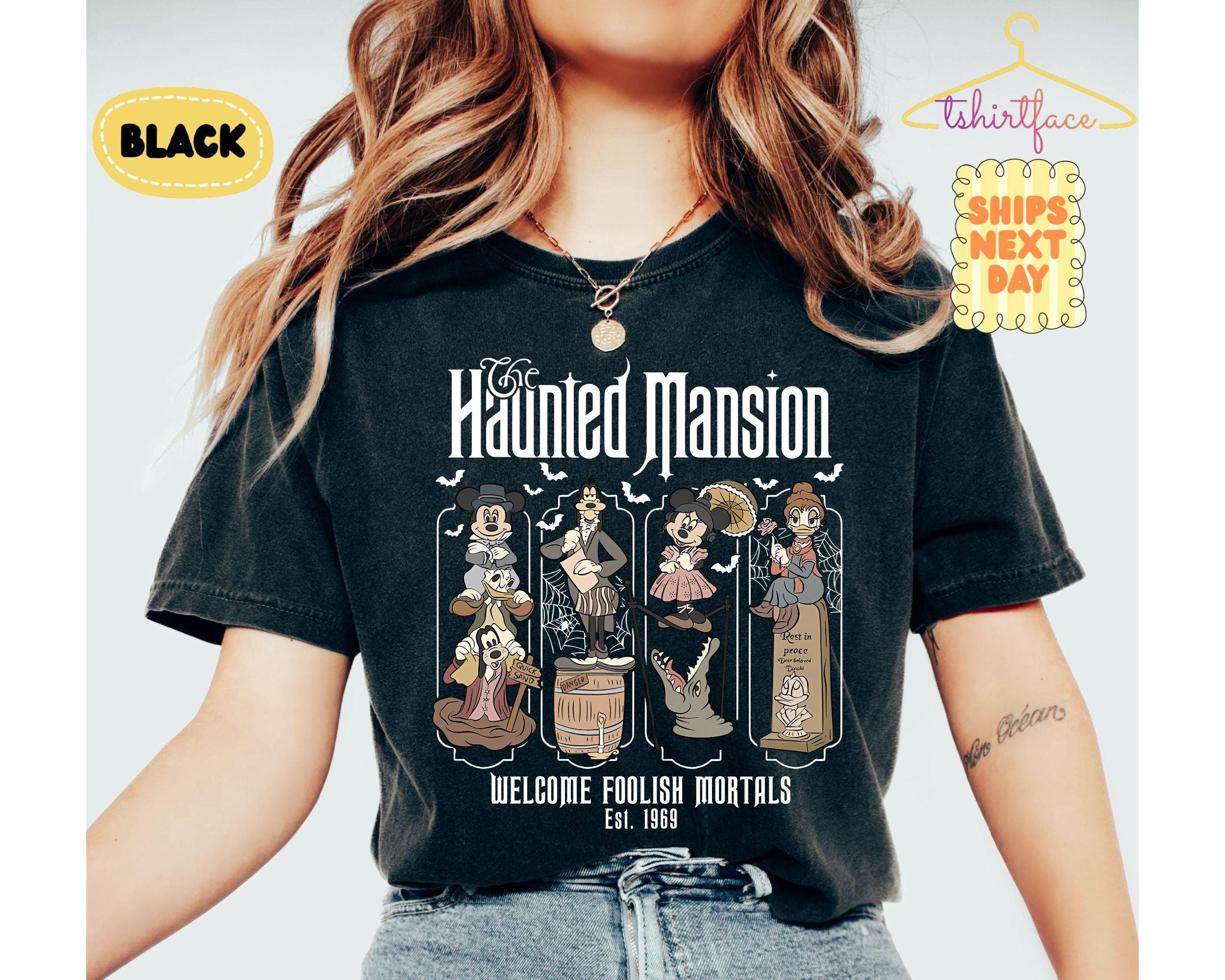 Haunted Mansion Mickey & Friends Shirt, Welcome Foolish Mortals Tee, Disney Halloween Family Trip, Not So Scary Party, Matching 2026 Shirt 5