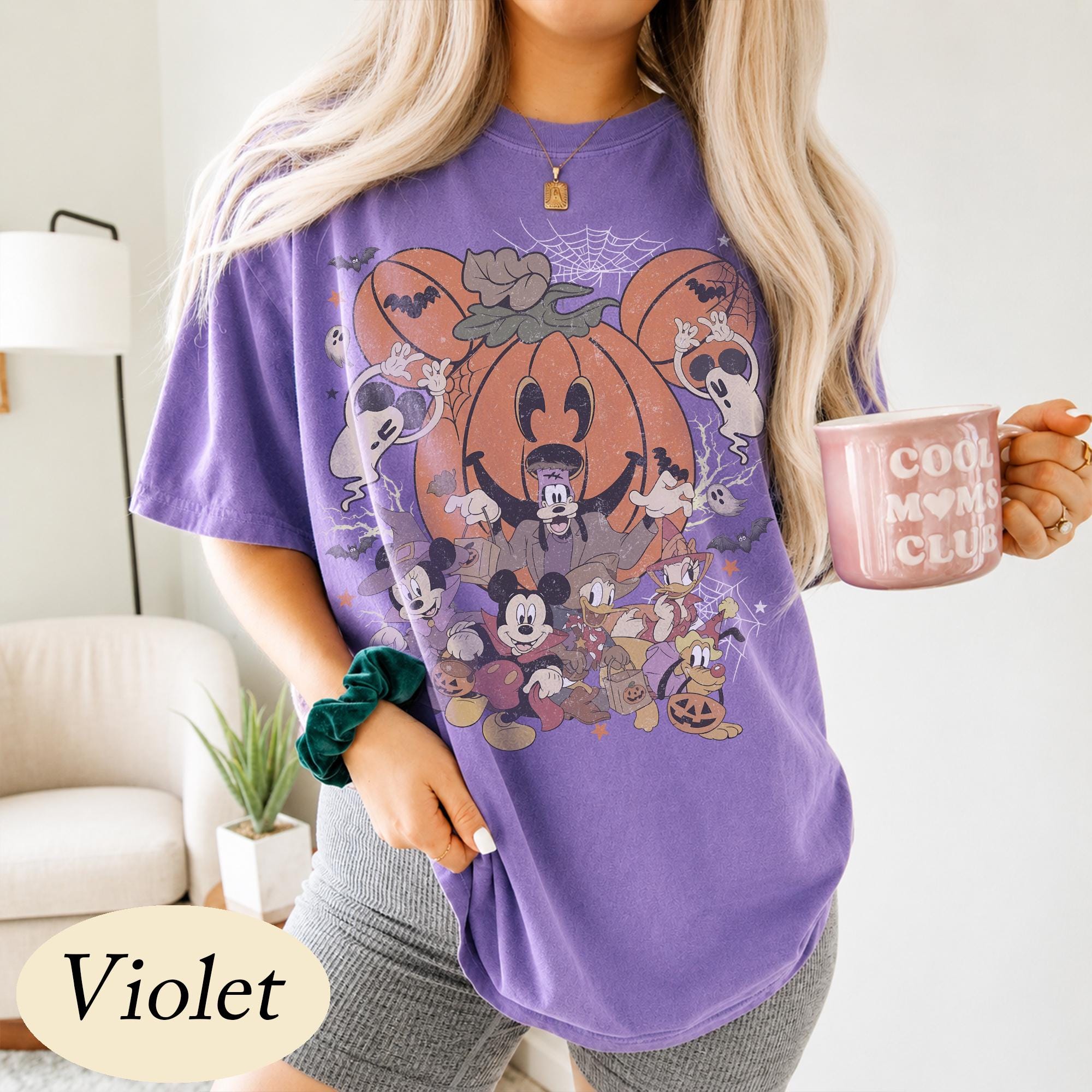 Disney Halloween Pumpkin Shirt, Mickey and Friends Trick or Treat Tee, Vintage Spooky Season, Family Matching Vacation, Disneyland 2026 5