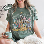 Retro Mickey and Friends Signatures Shirt, Disney Mouse Head Tee, Disneyland Family Trip 2026, Mickey & Co Gift, Disney World Trip Shirt 5