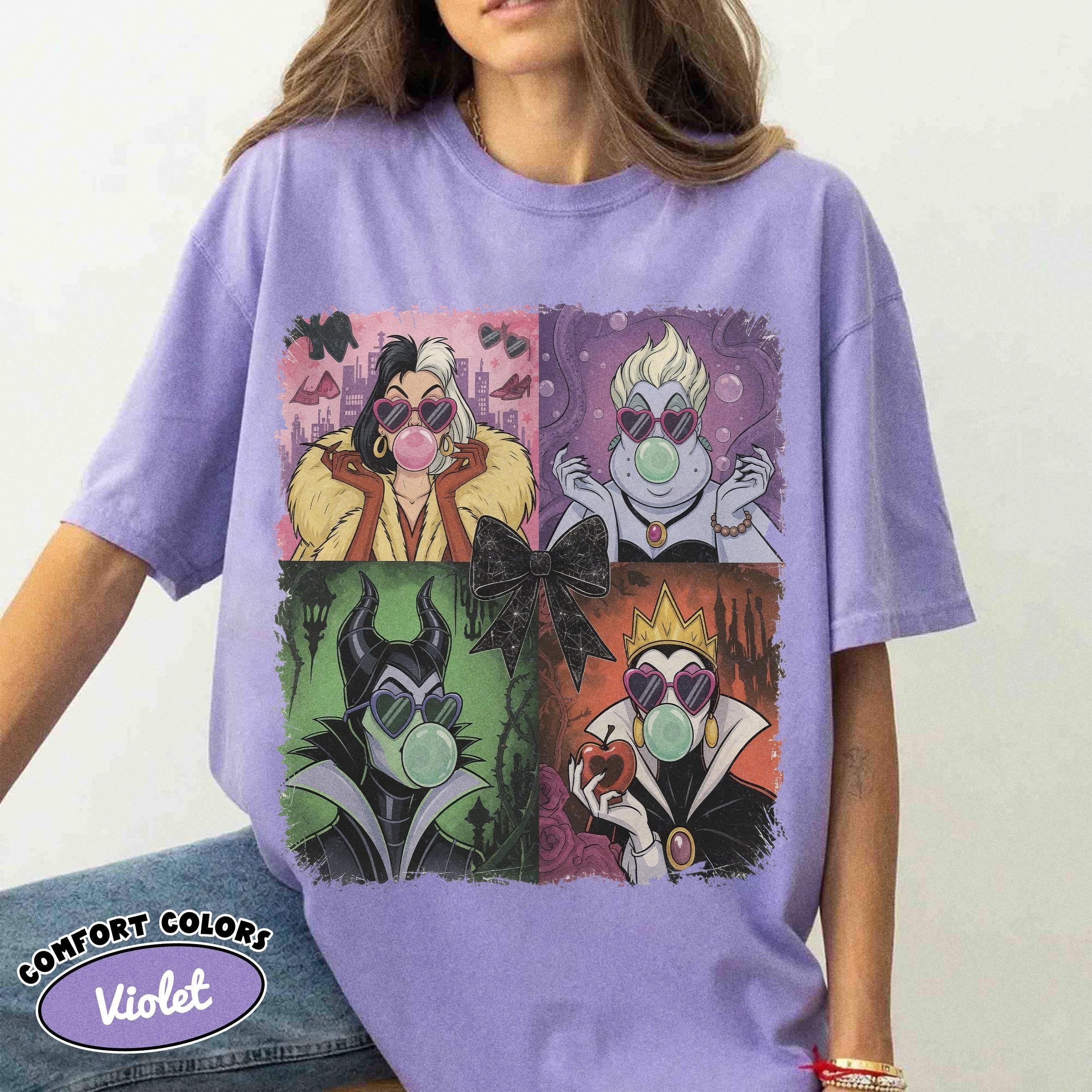 Retro Disney Villains Shirt, 90s Ursula Evil Queen Cruella Tee, Spooky Season Halloween, Family Trip, Disneyland Disney World Villains Tee 5