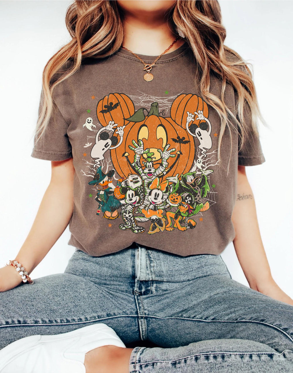 Vintage Disney Halloween Friends Shirt, Mickey Pumpkin Tee, Spooky Cartoon Halloween, Vintage Pumpkin Party, Disney Family Halloween Shirt 5