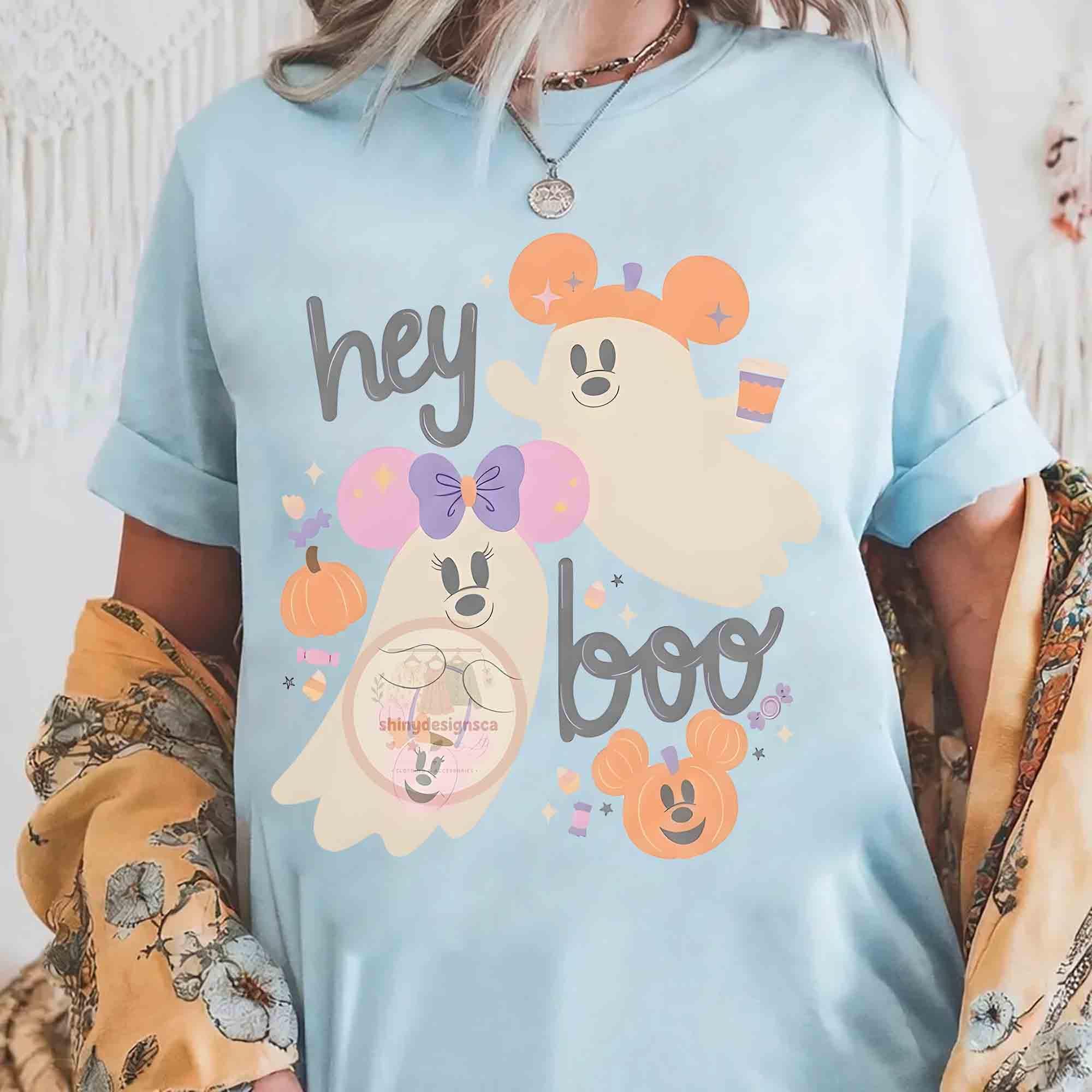 Mickey and Minnie Ghost Halloween Shirt, Boo Too You Tee, Disney Spooky Season, Not So Scary Party, Matching Family Fall Vacation Trip Tee 5